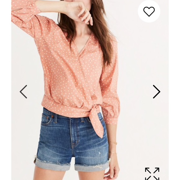 NWT Madewelll Star Scatter Wrap Top Pink Tie XS - Picture 5 of 7